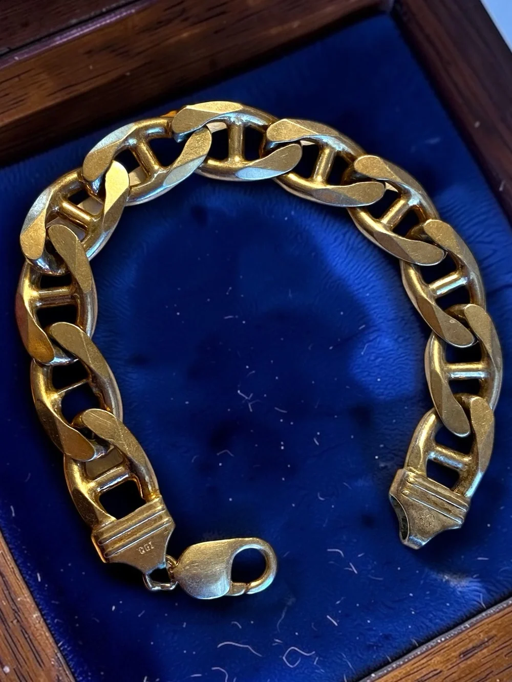 Estate MENS Sterling Silver 925 HEAVY 1/2” Wide MARINER Gucci Link 8.5” Bracelet